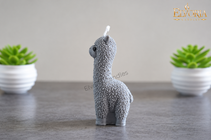 Decorative candle alpaca gray | Handmade